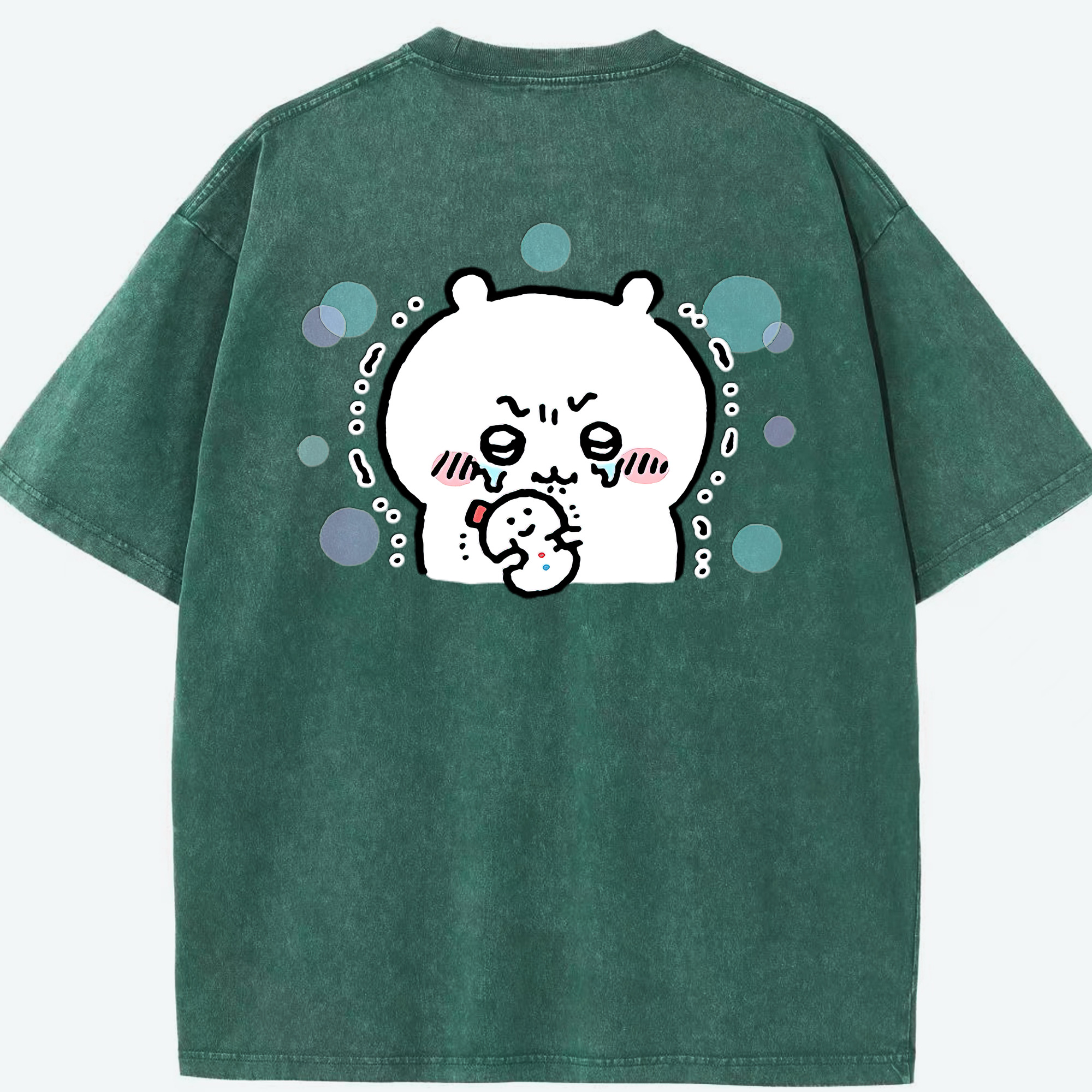 （画像用） ちいかわ ちいかわ Chii-kawa chiikawa 綿100% ヴィンテージ風 半袖Tシャツ（背面プリント）